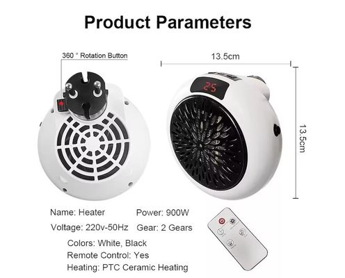 Бытовой электрический комнатный обогреватель Smart 900W с регулируемым термостатом и пультом дистанционного управления