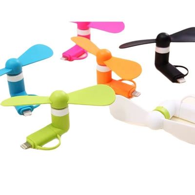 Шелковый экран напечатанный логотип 2 в 1 USB Mini Fan для iPhone и Android Type-C Только 15г