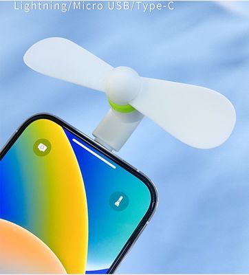 Шелковый экран напечатанный логотип 2 в 1 USB Mini Fan для iPhone и Android Type-C Только 15г